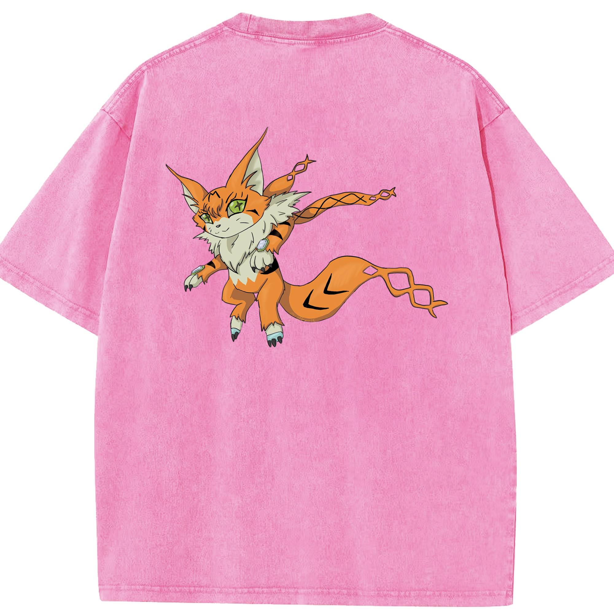 （画像用） Digimon デジタルモンスター/デジモン 綿100% ヴィンテージ風 半袖Tシャツ（背面プリント）